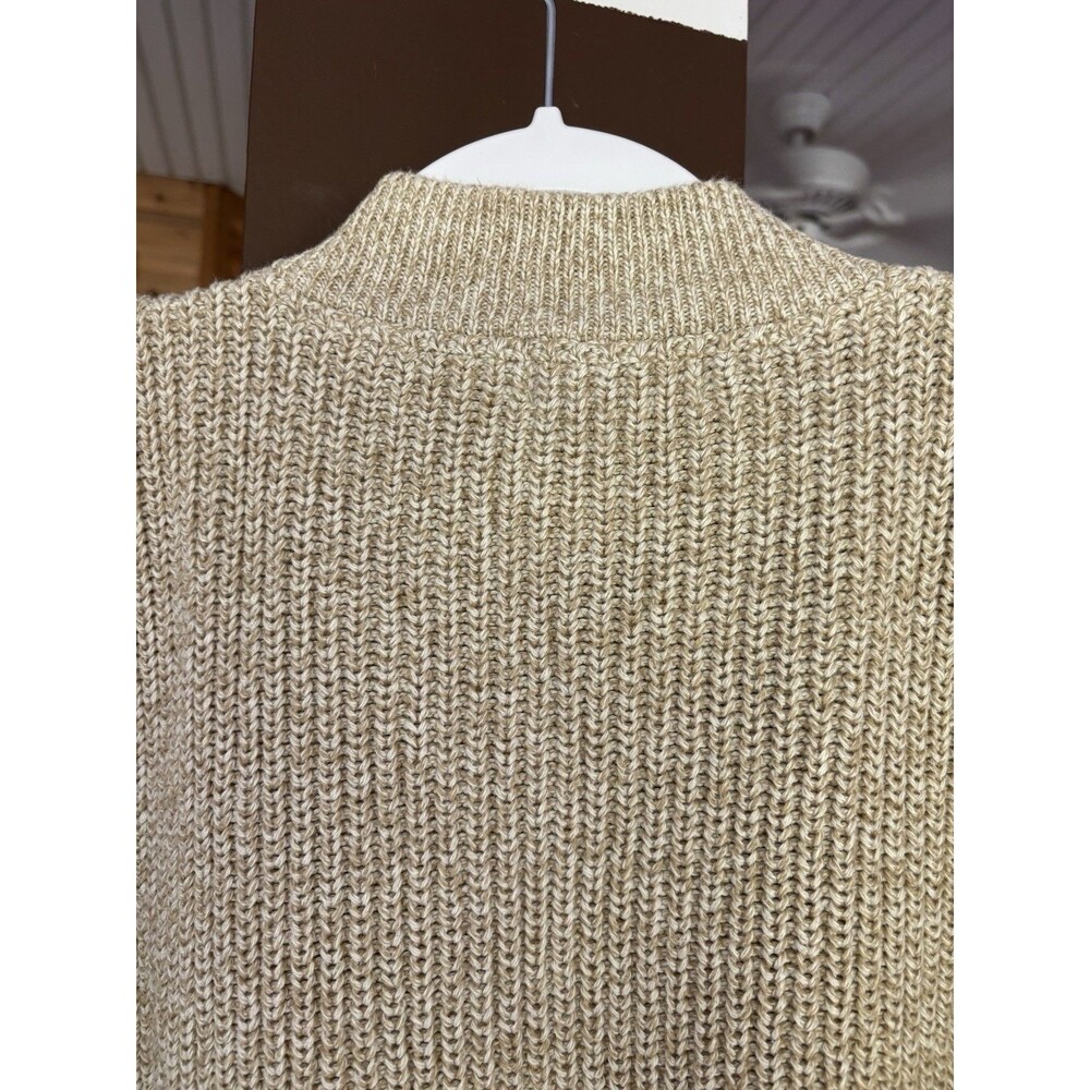VTG Eddie Bauer Sweater Mens 2XL Oatmeal Henley Cotton Fisherman 90's Y2K Chunky - Picture 8 of 11